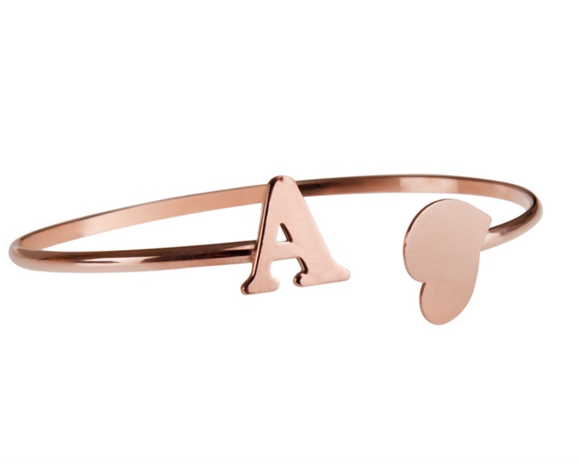 Bracciale con iniziale nome e cuore