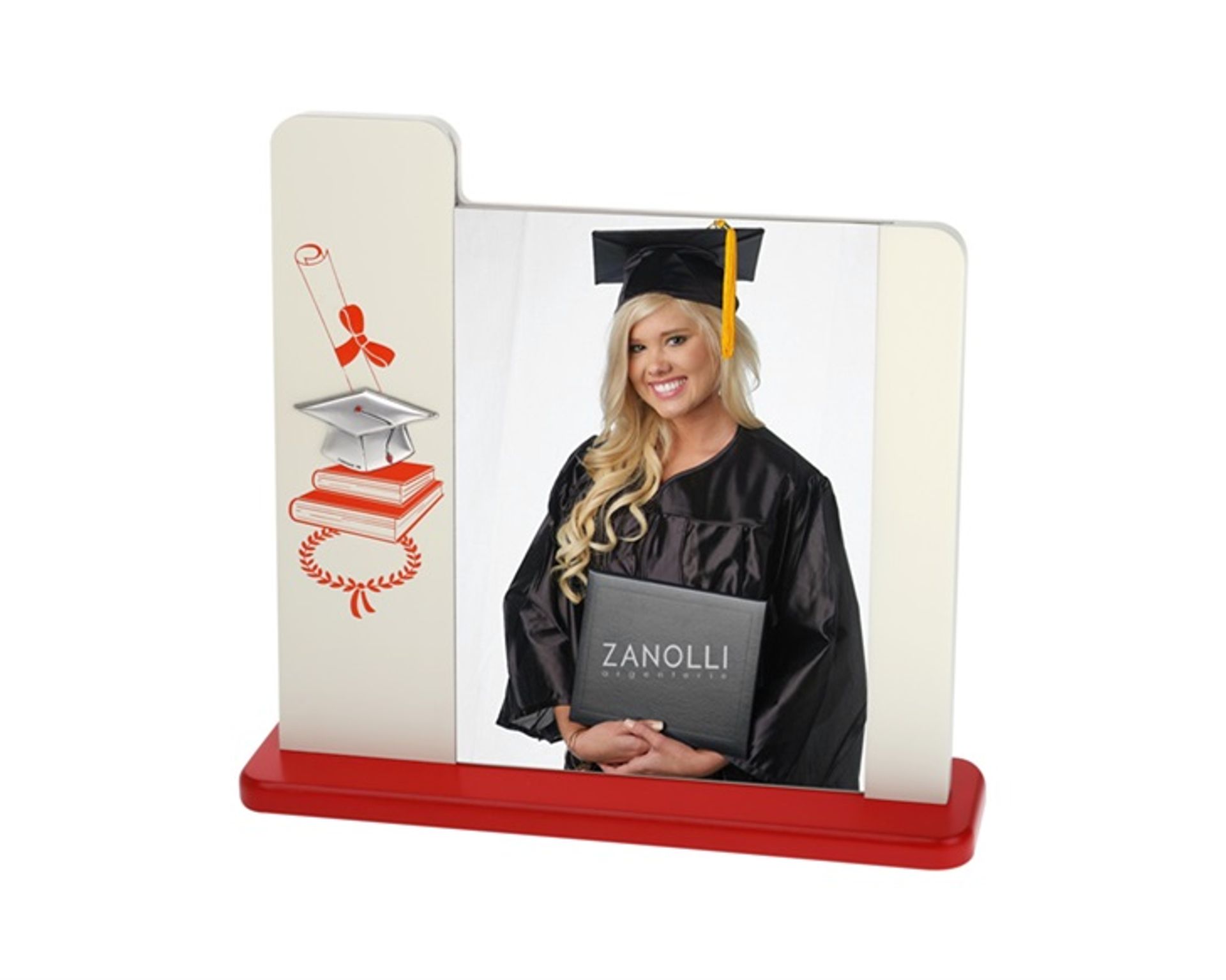 Cornice portafoto con decorazioni della laurea