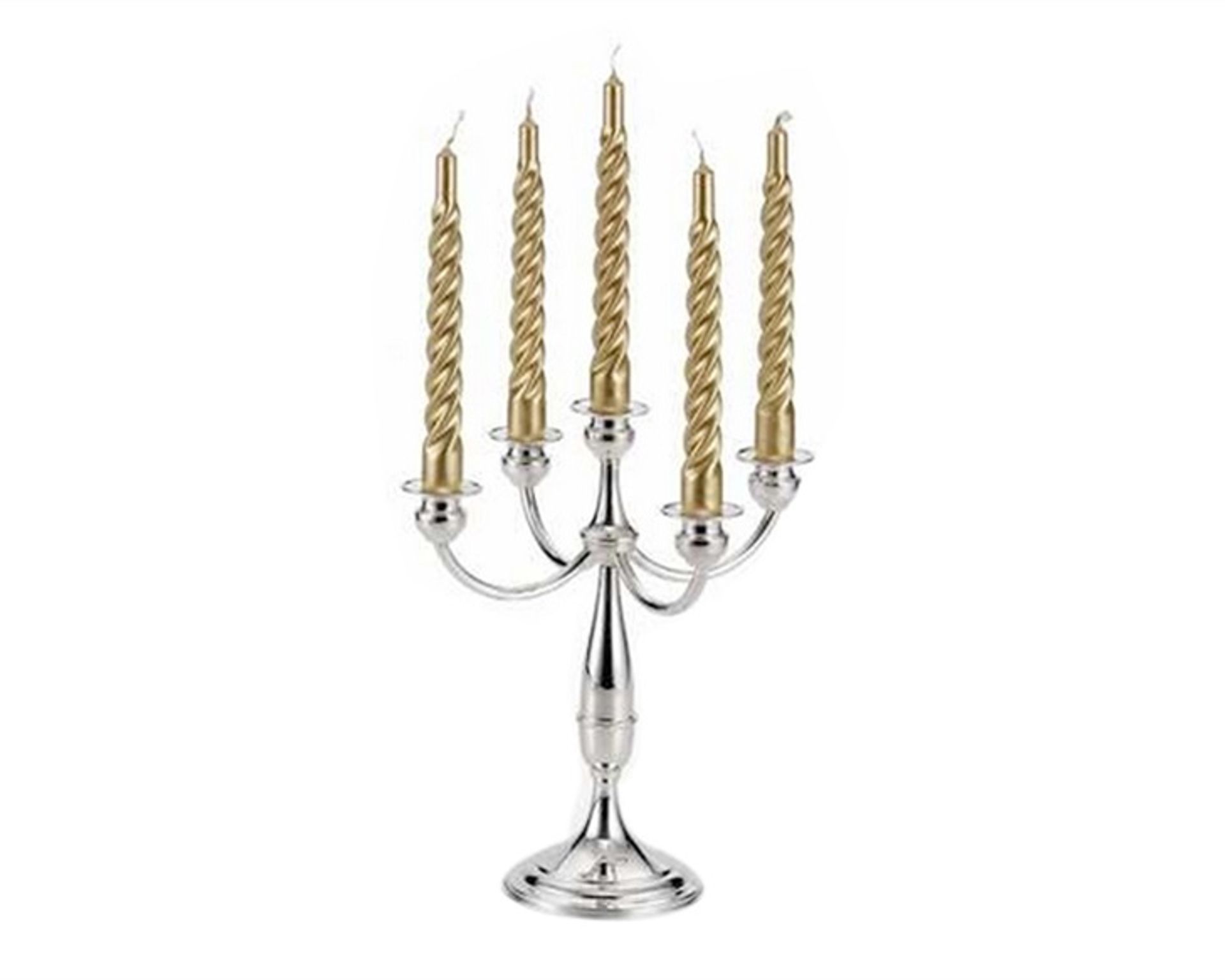 Candelabro in argento, a cinque fiamme. Stile inglese