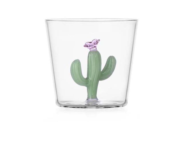 Bicchiere tumbler desert plants cactus verde opaco