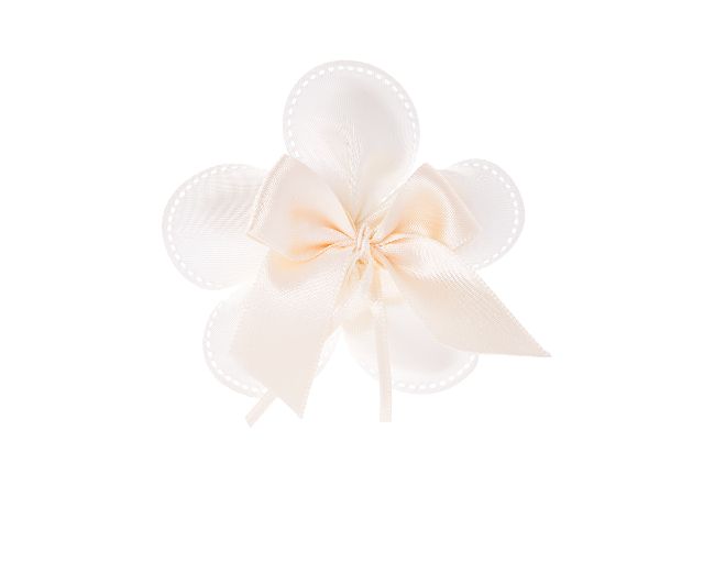Sugared almonds petals white with cream bow