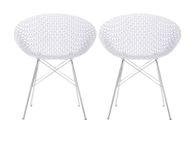 Chair set smatrik crystal and chrome 2 pieces