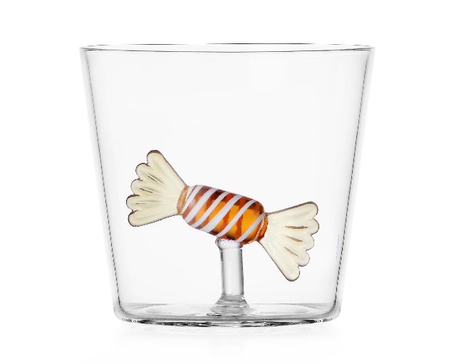 Tumbler glass amber yellow candy sweet & candy