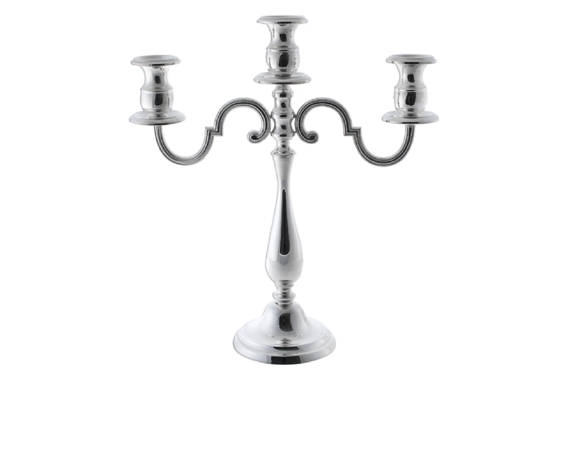 Candlestick Silver With Three Flames In English Style Selezione Zanolli