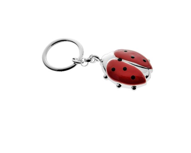 Portachiavi coccinella argento