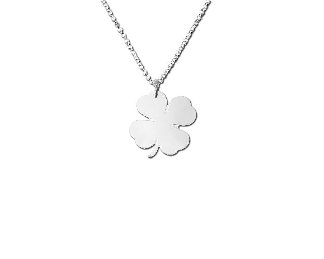 Necklace silver with quatrefoil pendant