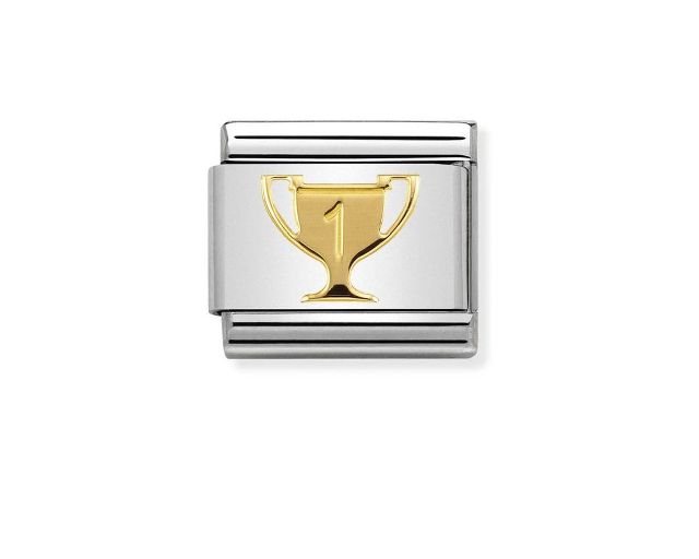 Coppa 1 posto composable acciaio e oro