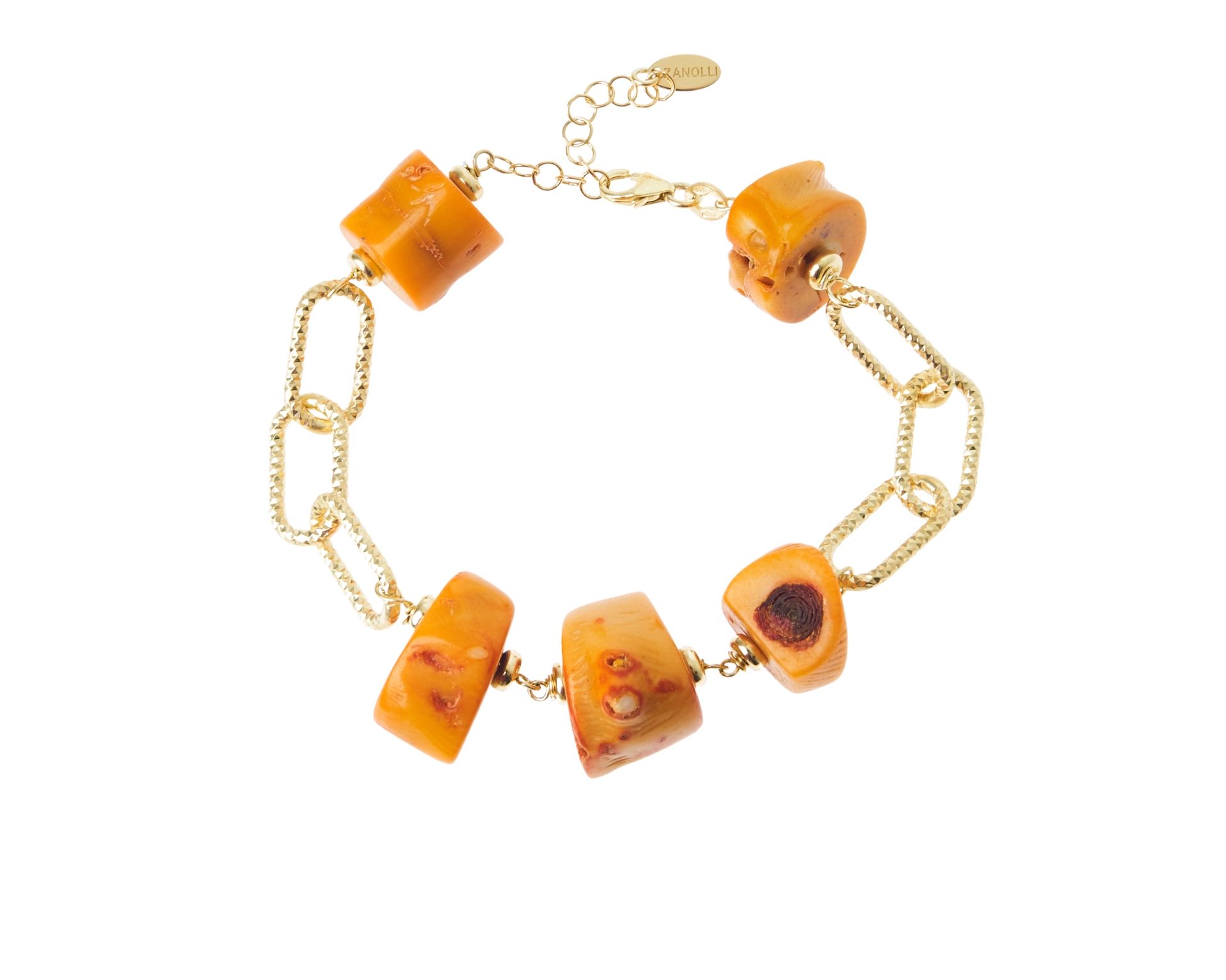 Bracelet Silver With Orange Bamboo Selezione Zanolli 183743 726br2941a