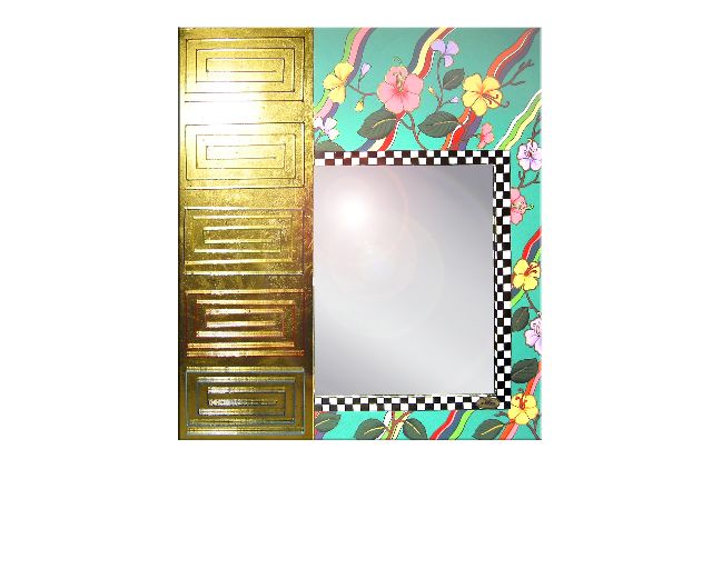 Mirror tahiti hand painted