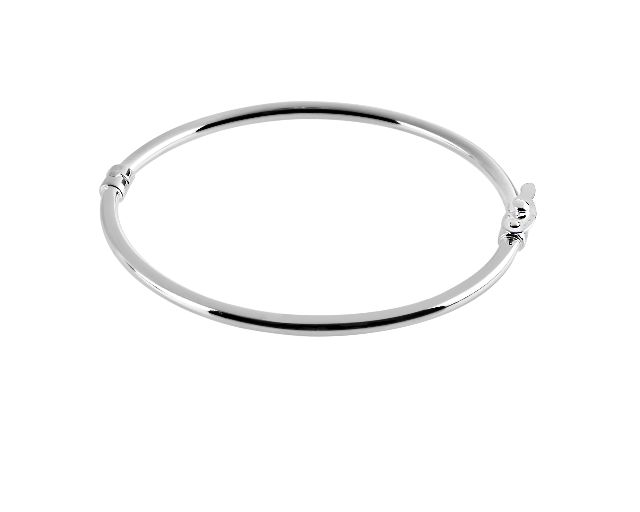 Oval rigid bracelet silver