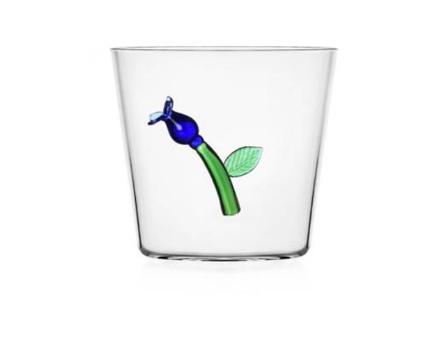 Tumbler glass botanica blue flower