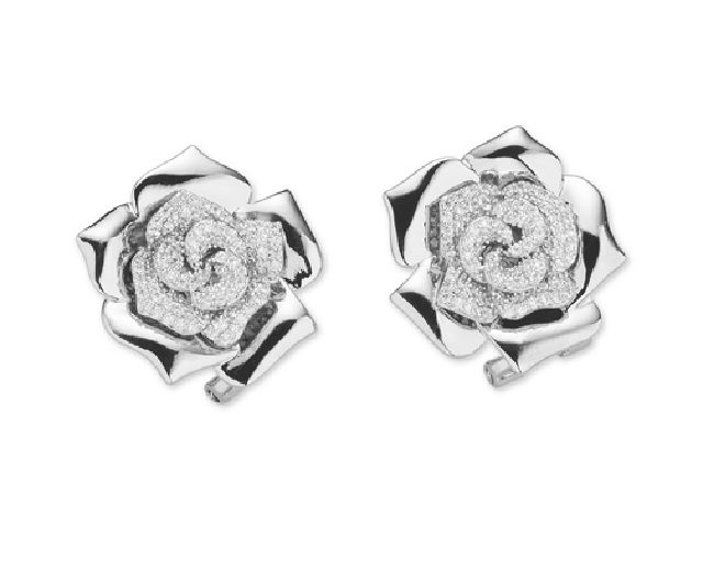 Orecchini rosa ottone con cubic zirconia