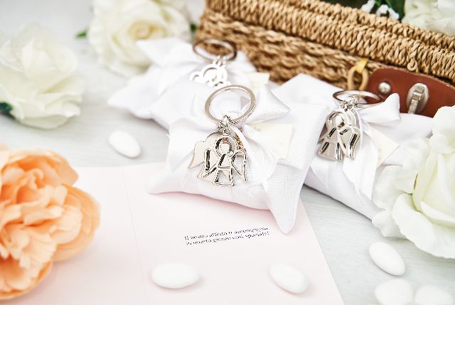 Keyring Two Angels With Sugared Almonds Selezione Zanolli 170638 6285556hx