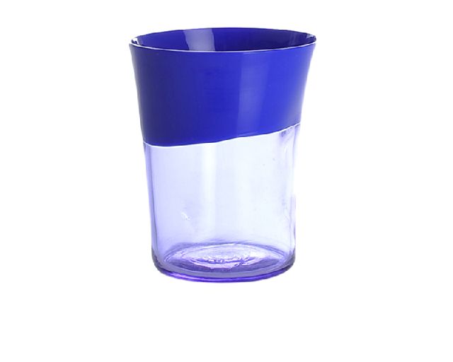 Bicchiere acqua dandy vetro di murano blu pesco