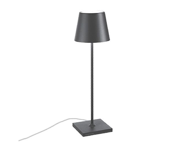 Lampada da tavolo poldina con cavo grigio scuro con cavo
