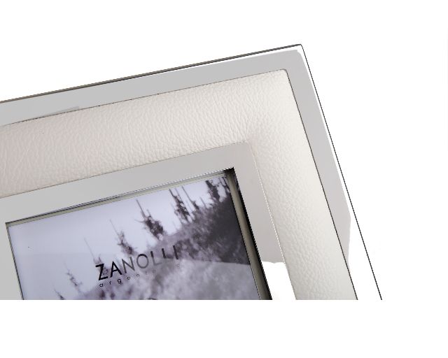 Cornice Acciaio E Pelle Bianca Selezione Zanolli