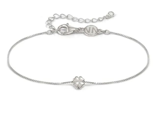 Bracciale armonica argento quadrifoglio