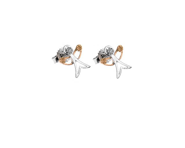 Orecchini angels oro 750‰ con diamante