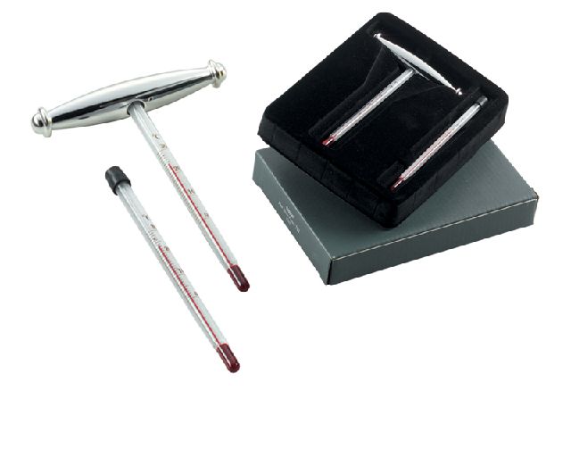 Wine thermometer silver plated