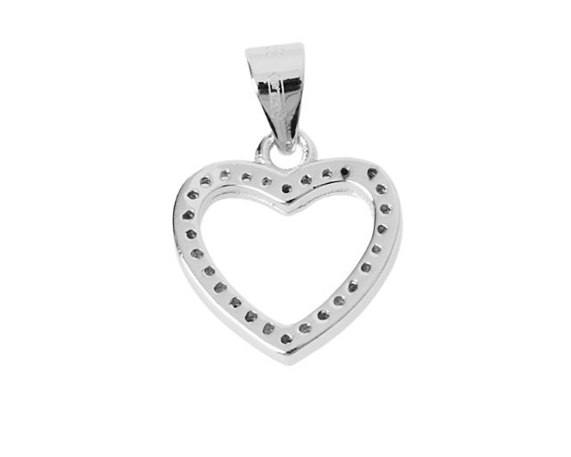 Ciondolo Cuore Argento Con Zirconi Selezione Zanolli 186139 611ci00175