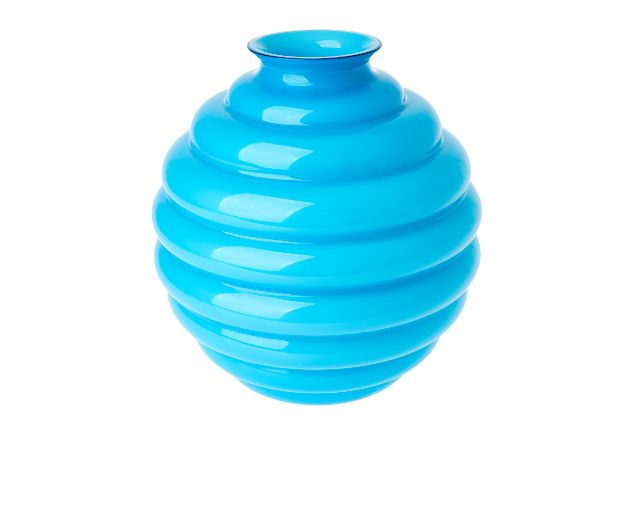Vaso decò vetro di murano acquamare