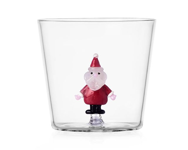 Tumbler glass santa claus christmas tales