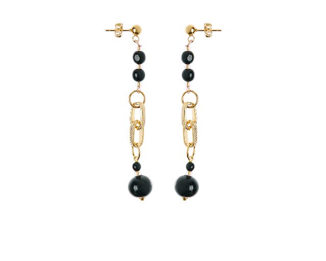 Earrings passion gold and black