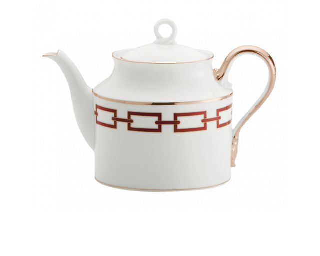 Teapot catene scarlatto porcelain