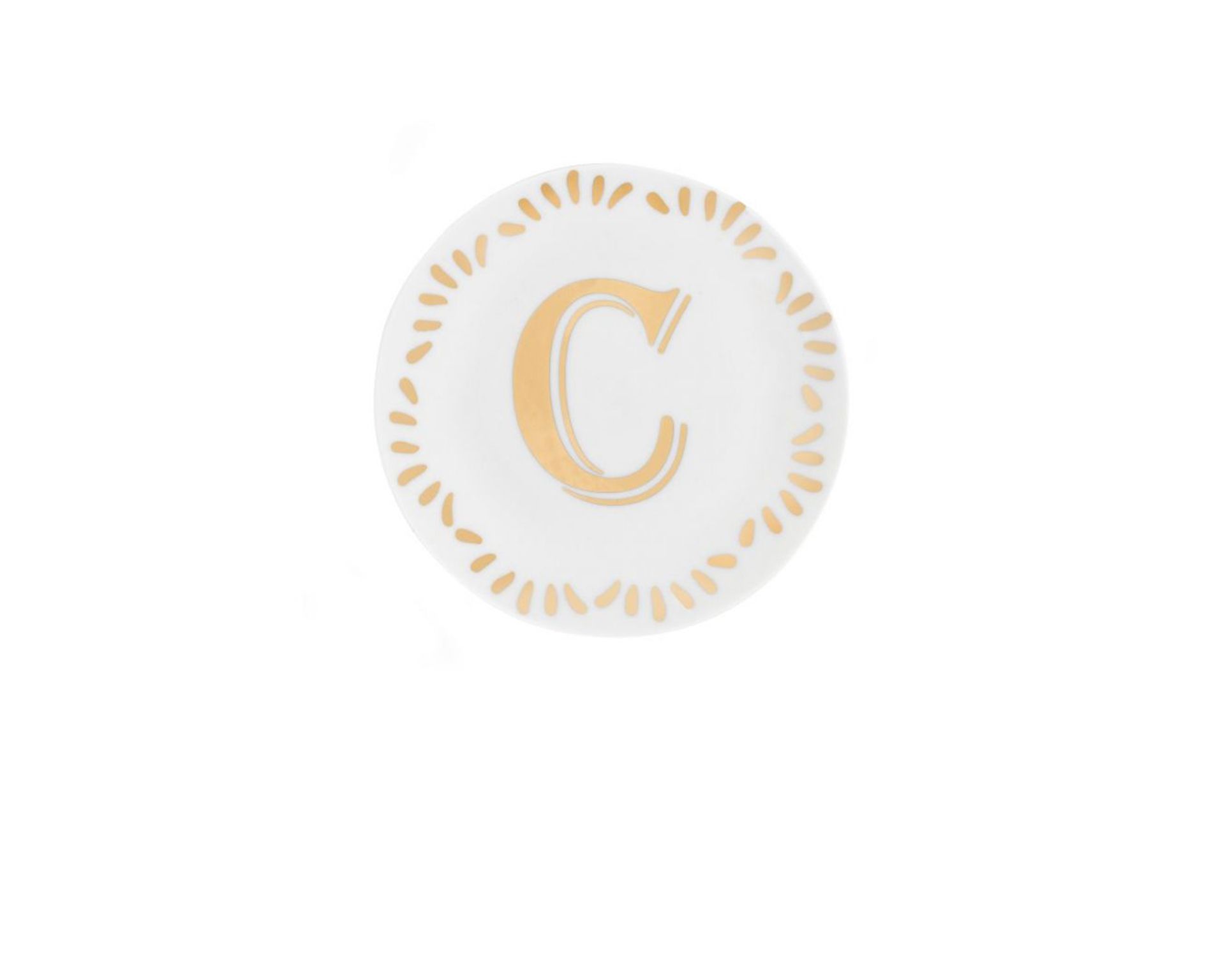 Piattino Lettering Porcellana Lettera C Bitossi Home 162596 954let00003