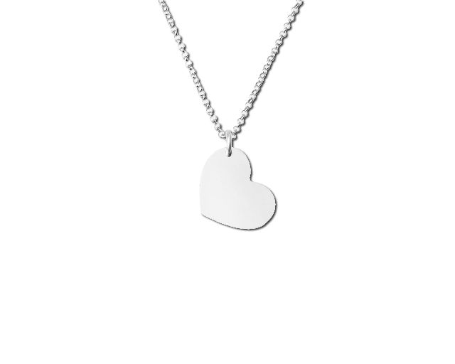 Necklace silver with heart pendant