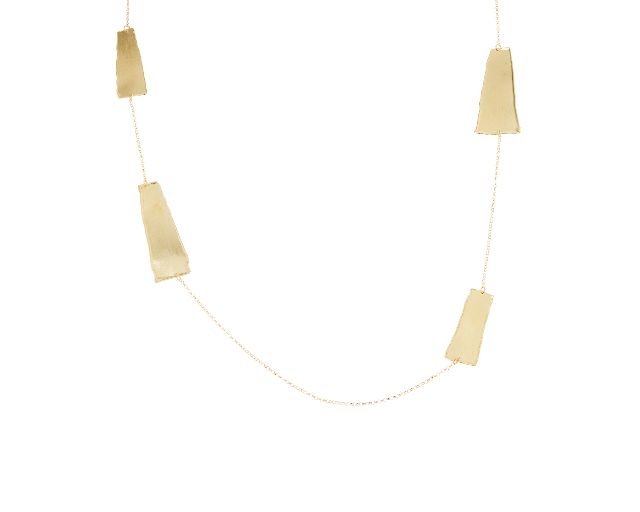 Collana argento dorato con rettangoli