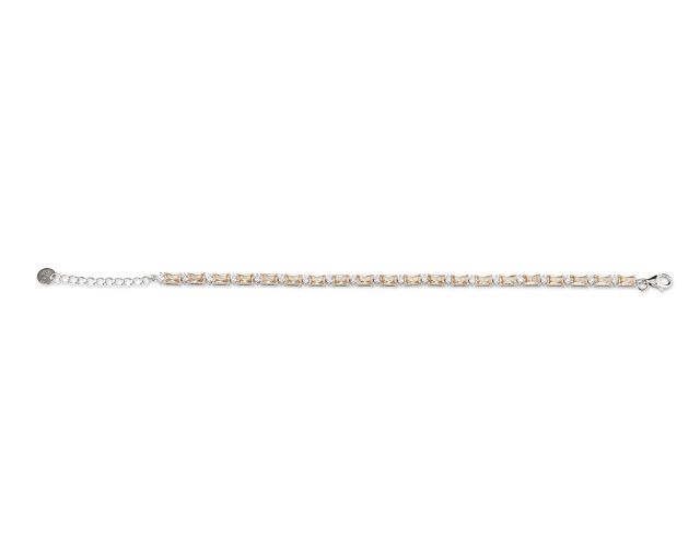 Bracciale argento con zirconi ambra e bianchi