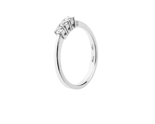 Anello trilogy oro 750‰ e diamanti ct. 0.30