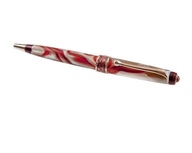 Ballpoint pen oceania red and sand mottled