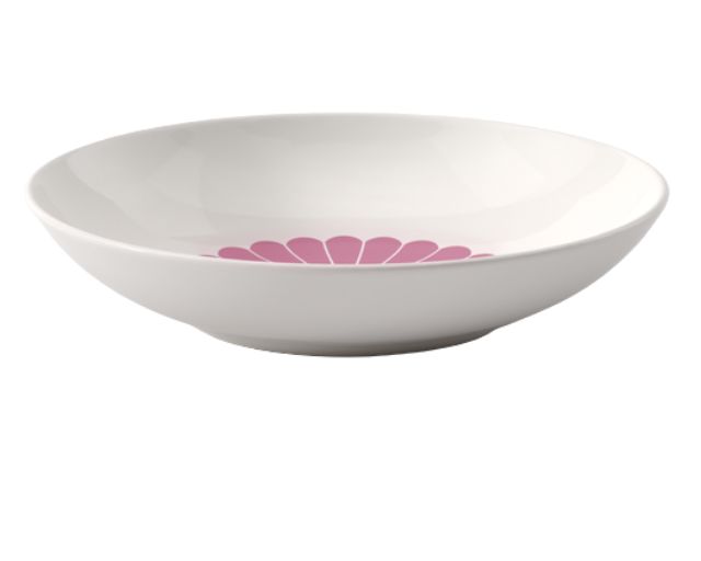 Pasta plate fleur cassis porcelain