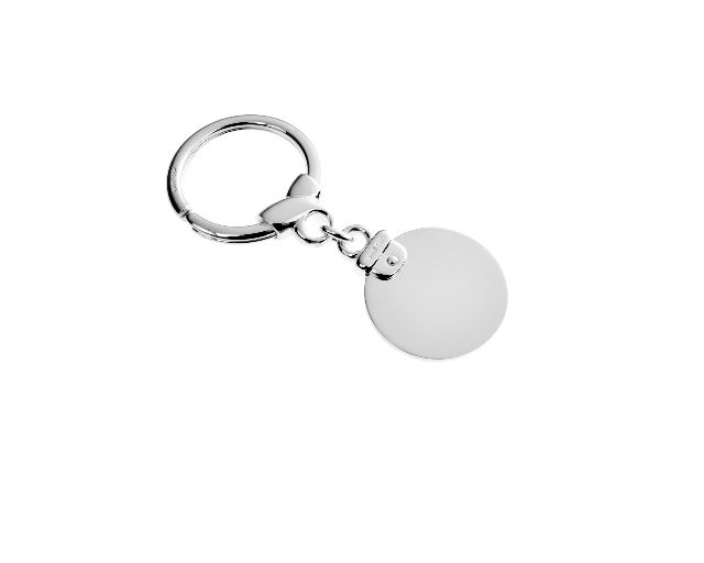 Keychain silver with round plate