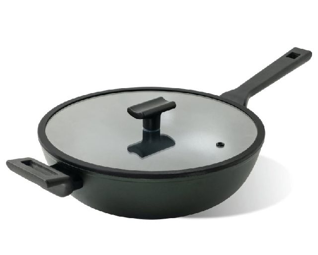 Wok titan pro green con coperchio