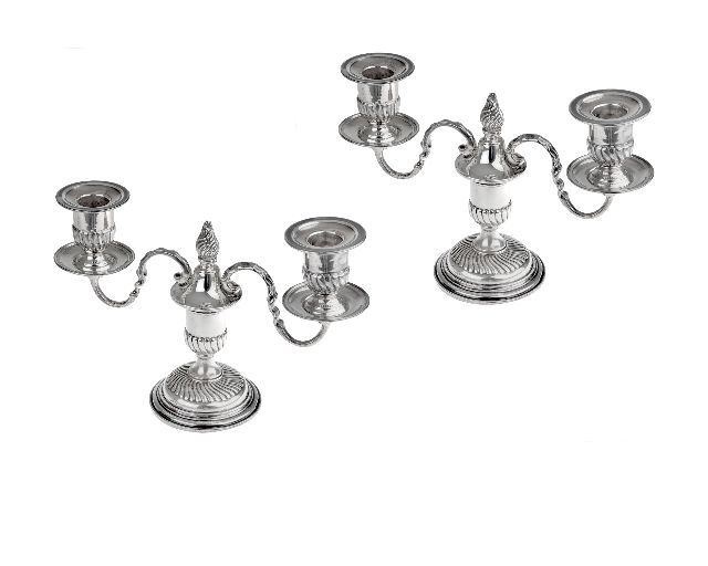 Candelholders silver 400 grammi london (gb) 1889-1890 e 1891-1892
