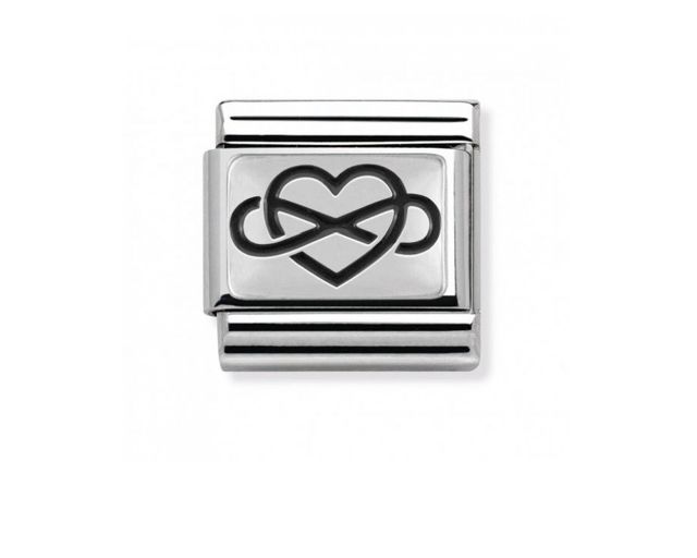 Cuore infinito composable acciaio e argento