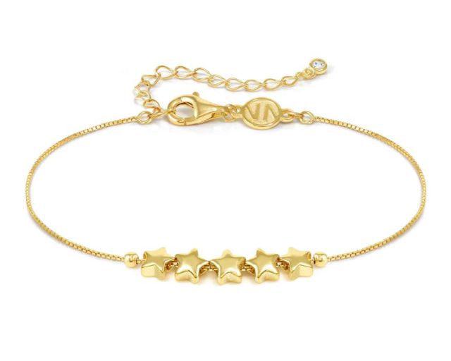Bracciale armonica argento dorato stelle