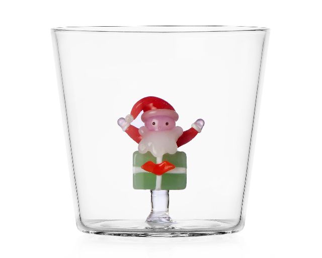 Tumbler glass santa claus christmas tales
