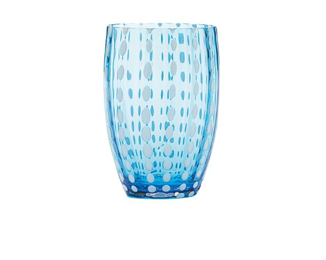 Tumbler glass perle aquamarine