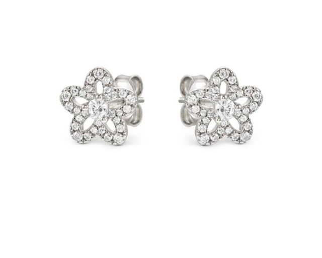 Orecchini sweet madame argento fiore bianco