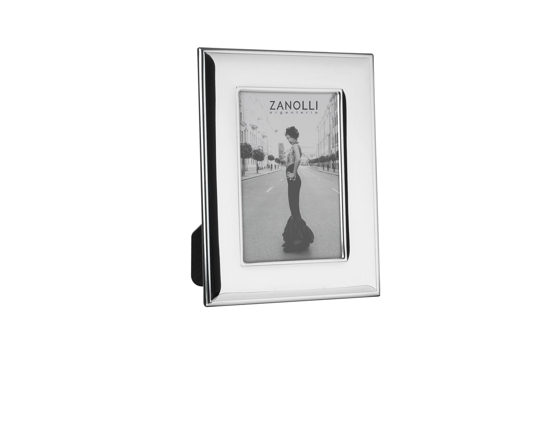 Cornice Argento Pvd A Fascia Lucida Con Retro In Legno Selezione Zanolli 162676 445520723l
