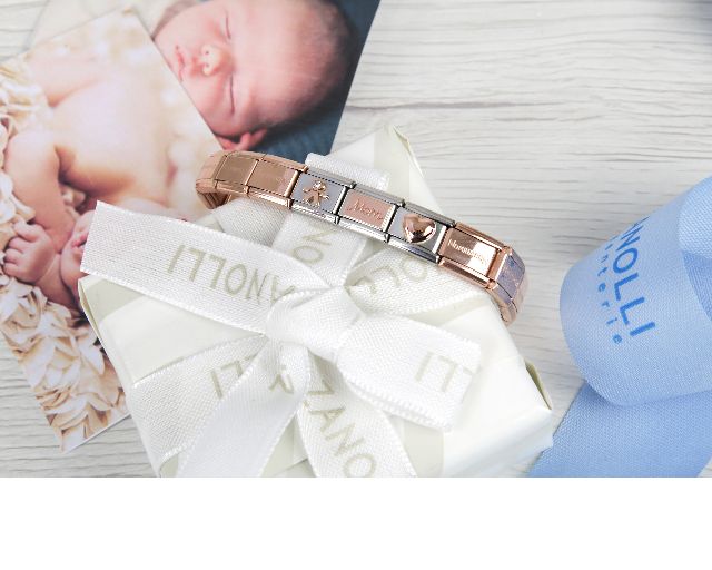 Bracciale composable acciaio mamma e bimbo