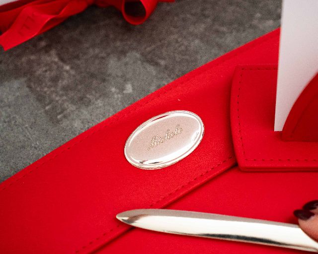 Set Ufficio Argento Bilaminato 5 Pezzi Rosso Selezione Zanolli