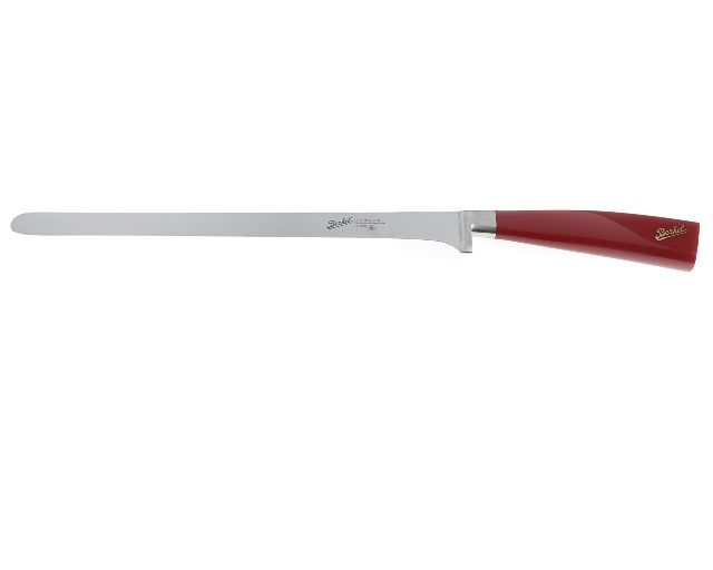 Coltello prosciutto elegance acciaio con manico rosso