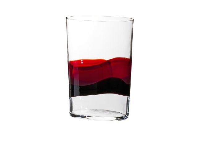 Vaso ovale vetro di murano fasce rosso e nero