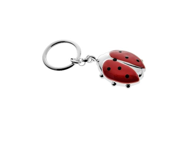 Portachiavi coccinella argento