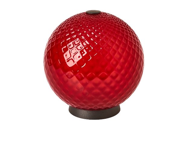Lampada da tavolo balloton luce vetro di murano rosso